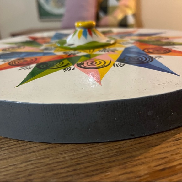 Vintage Original Painted Artwork on Wood - Boho Mandala Eclectic Tribal Folk Art - Picture 4 of 4